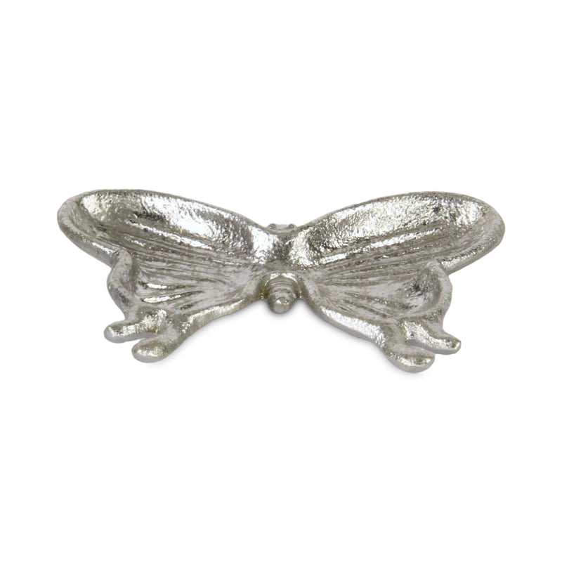 6" Cast Iron Butterfly Handmade Trinket Tray - Silver