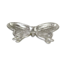 Load image into Gallery viewer, 6" Cast Iron Butterfly Handmade Trinket Tray - Silver

