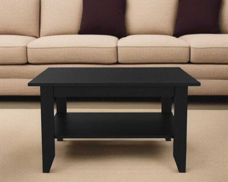 Coffee Table With Shelf - Black