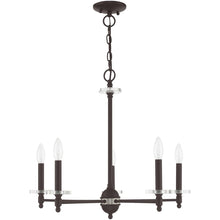 Load image into Gallery viewer, 22'' Five-Light Dimmable Chandelier With Shades - Bronze
