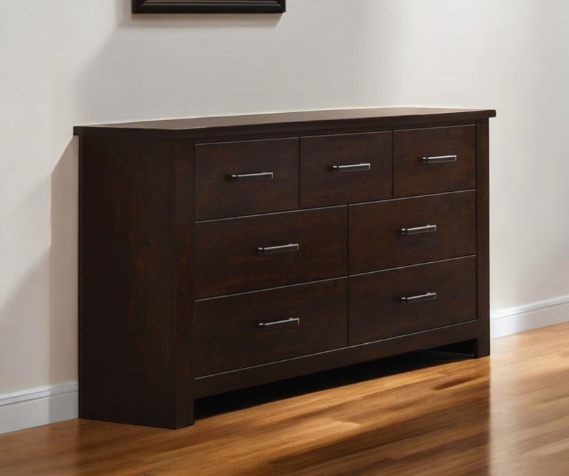 Seven Drawer Double Dresser - Mahogany