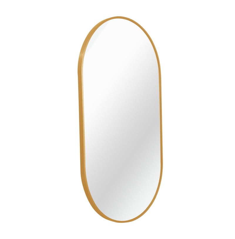 Aluminum Oval Framed Accent Mirror (756094) - Gold