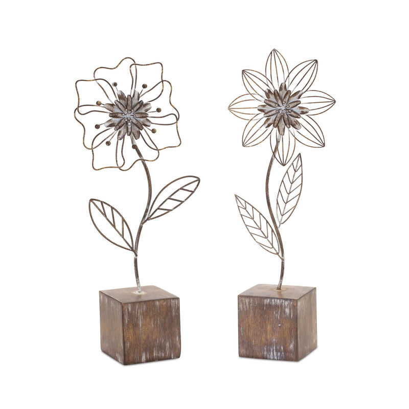 Metal Figurine (Set of 2) - Brown And White