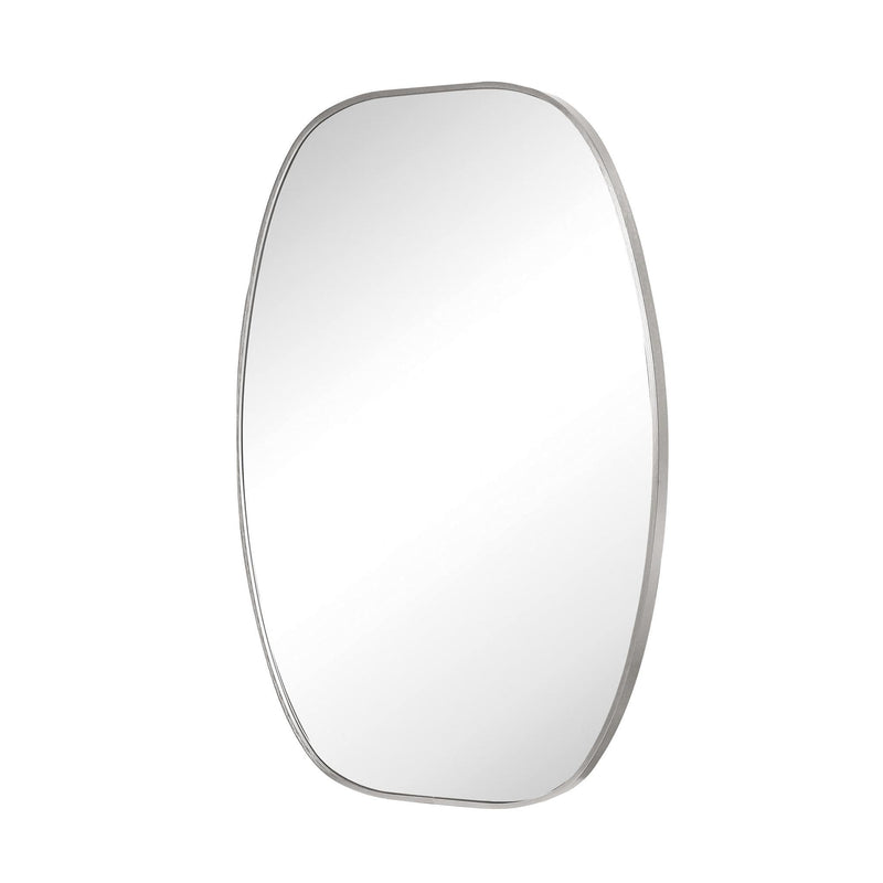 Aluminum Oval Framed Bathroom Vanity Mirror (756116) - Silver