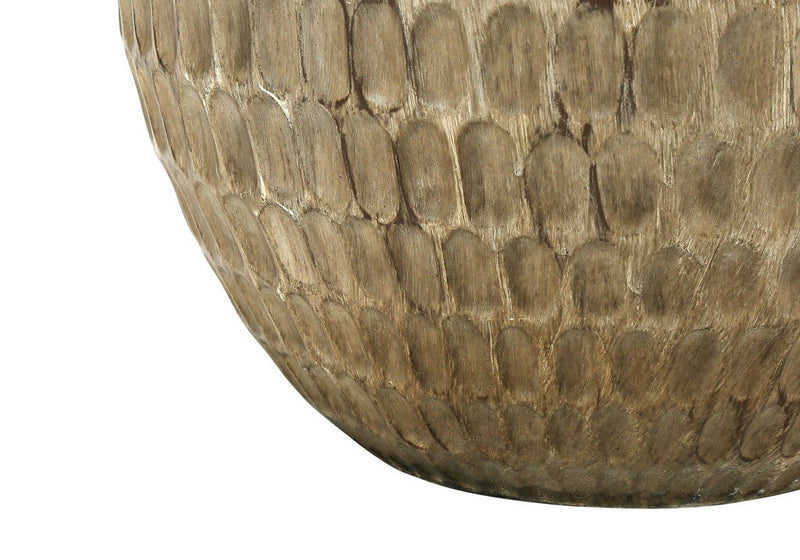 Geometric Table Lamp With Black Drum Shade - Brown