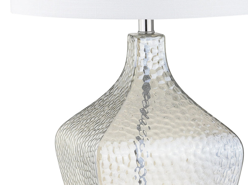 26" Gourd Table Lamp With Drum Shade - Clear