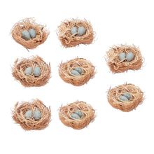 Load image into Gallery viewer, Decorative Birds Nests With Eggs Sculptures (Set of 8) - Brown / Brown
