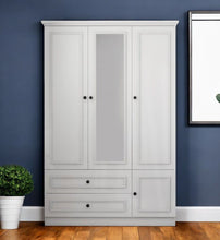 Load image into Gallery viewer, 71" Mirro Four Door Two Drawer Combo Dresser - White
