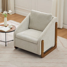 Load image into Gallery viewer, Modern Upholstered Armchair With Wooden Side Frame
