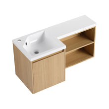 Load image into Gallery viewer, L-Shaped Wall Mounte Floating Bathroom Vanity With Integrated Sink
