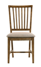 Load image into Gallery viewer, Upholstered Linen Slat Back Dining Side Chairs (Set of 2) - Tan / Oak
