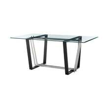 Load image into Gallery viewer, 72" Glass And Iron Sled Base Dining Table - Black
