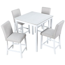 Load image into Gallery viewer, 5 Piece Counter Height Table Set, Square Table And 4 Upholstered Chairs
