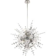 Load image into Gallery viewer, 38" Six Light Dimmable Chandelier With Shades - Silver
