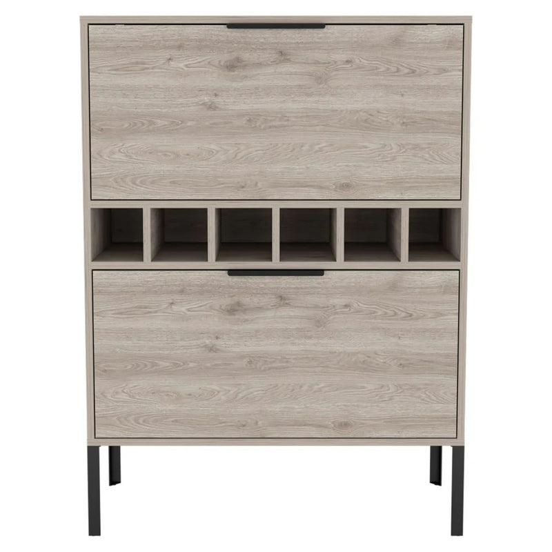 43" Wood Console Bar Cabinet With Two Doors - Beige
