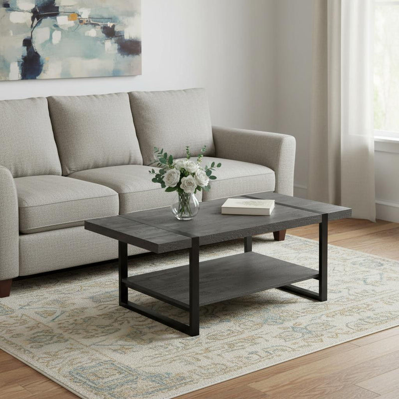 47" Coffee Table With Shelf - Black