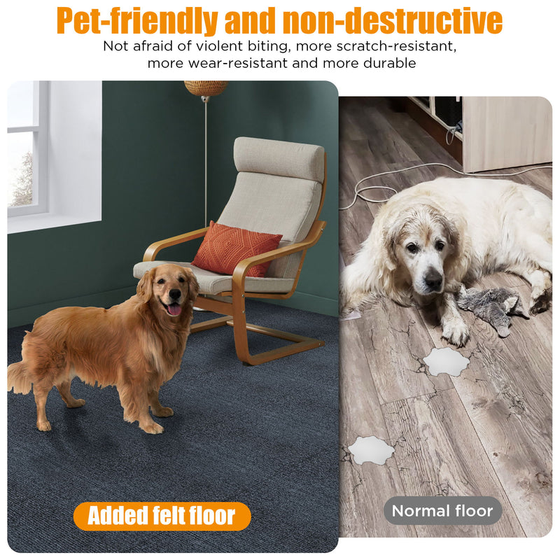 Diy Module Interlocking Decking Carpet Tiles For Patio, Porch, Poolside, Balcony, Backyard Polypropylene - Gray