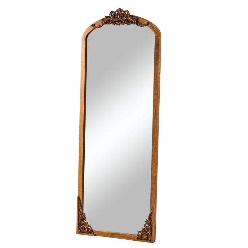 64" Wood Framed Full Length Mirror - Brown