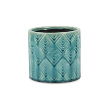 Load image into Gallery viewer, Geometric Round Pot Planter - Turquoise
