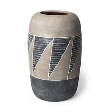 Load image into Gallery viewer, Geometric Cylinder Table Vase - Brown / Gray
