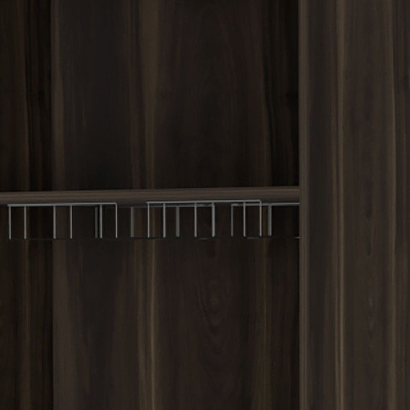 Corner Bar Cabinet With Multiple Shelves - Dark Brown