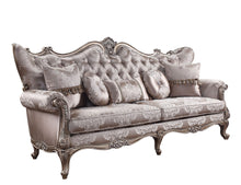 Load image into Gallery viewer, Imitation Silk Damask Sofa And Toss Pillows With Champagne Legs - Dark Gray
