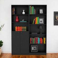 Load image into Gallery viewer, Five Tier Bookcase With Two Doors (Set of 2) - Black
