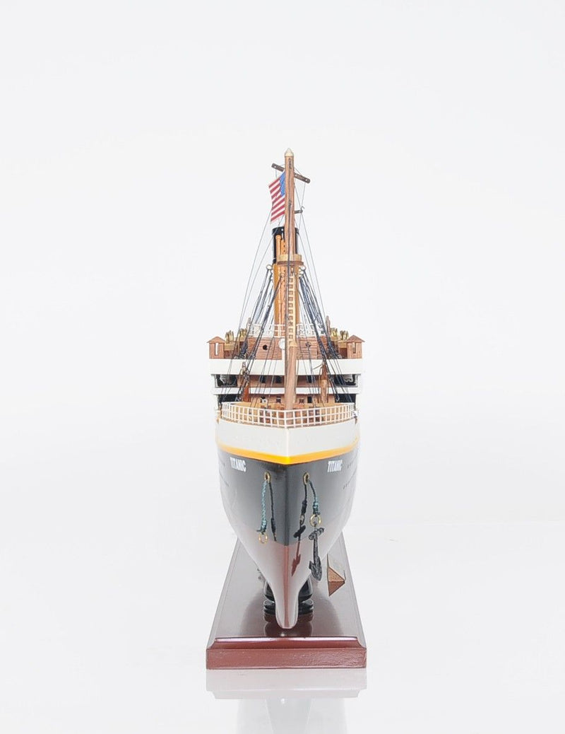 Hand Painted 1912 RMS Titanic Lights Model Boat - Black / White