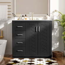 Load image into Gallery viewer, Bathroom Vanity With Sink Combo, Storage Cabinet, Freestanding Set With 3 Drawers &amp; Soft Closing Doors
