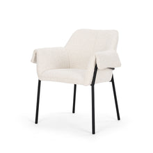 Load image into Gallery viewer, Boucle Metal Dining Arm Chair - Cream
