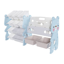 Load image into Gallery viewer, Kids Toy Storage Organizer With 2 Tier Bookshelf, Toy Storage With 12 Bins
