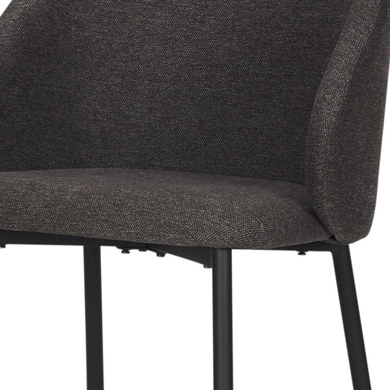 Fabric Wood Dining Side Chair - Gray / Black