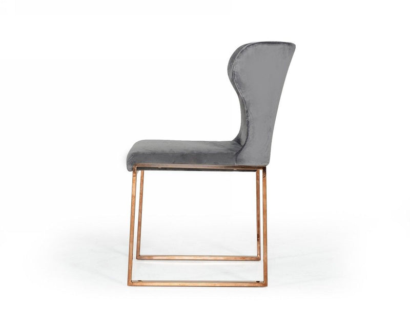 Upholstered Fabric Wing Back Dining Side Chair - Gray