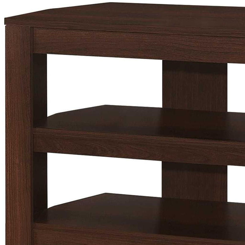 Particleboard Open Shelving TV Stand - Dark Brown
