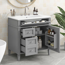 Load image into Gallery viewer, Bathroom Vanity With Top Sink, Storage Cabinet With 2 Drawers, Tip Out Drawer
