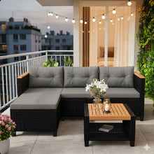 Load image into Gallery viewer, L-Shaped Patio Set With Cushions And Storage Table
