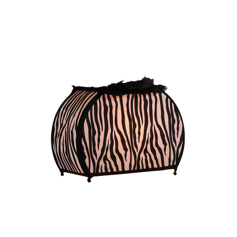 Funky Zebra Pattern Novelty Table Lamp - Black And White