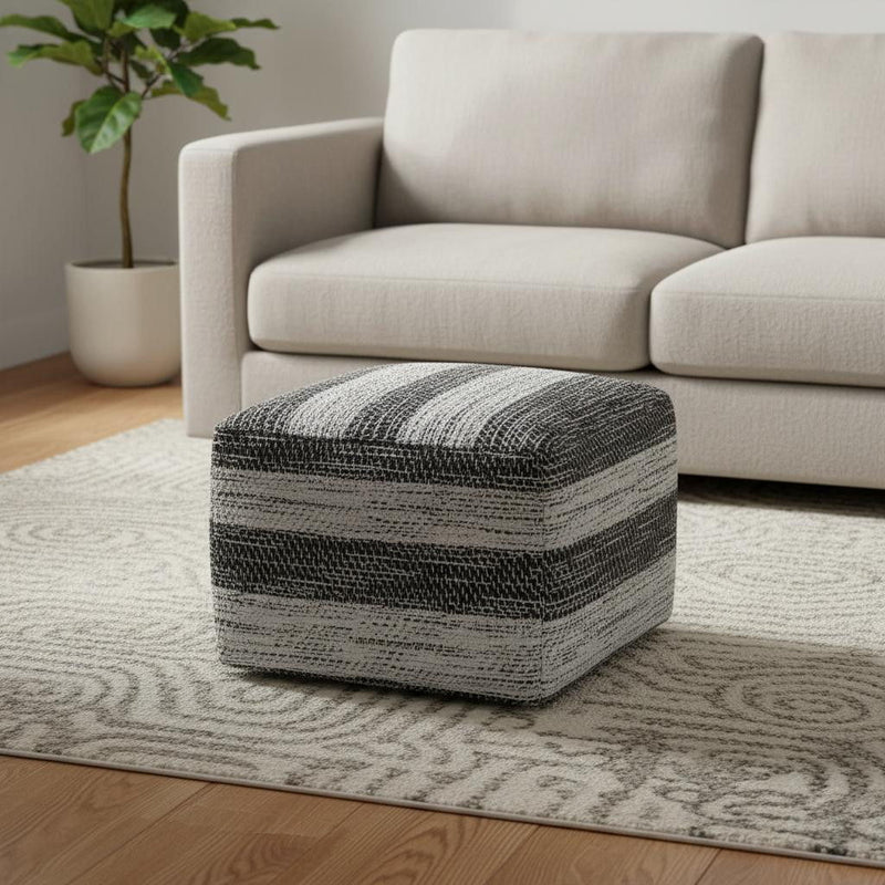Pouf Ottoman Cotton - Gray