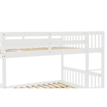 Load image into Gallery viewer, Full Over Full Bunk Bed with Trundle, Convertible to 2 Full Size Platform Bed, Full Size Bunk Bed with Ladder and Safety Rails for Kids, Teens, Adults,White(Old Sku:W504S00002)
