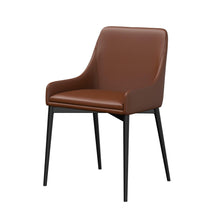 Load image into Gallery viewer, Upholstered Faux Leather Dining Side Chairs (Set of 2) - Chestnut / Black
