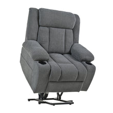 Load image into Gallery viewer, Power Lift Recliner Chair With Extended Footrest, Remote Control, Cup Holders, And Side Pockets
