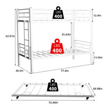 Load image into Gallery viewer, Bunk Bed For Kids, Convertible Frame With Ladders &amp; Guardrail
