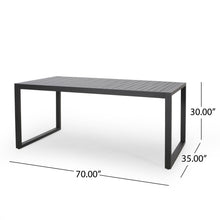 Load image into Gallery viewer, Modern Outdoor Aluminum Rectangular Dining Table With Slatted Top
