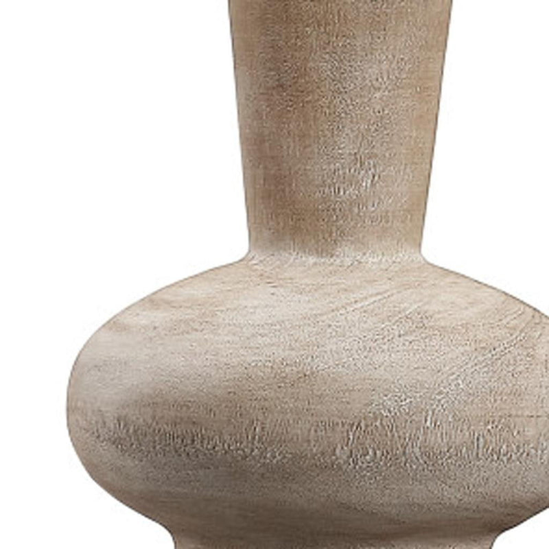 Gourd Table Lamp With Drum Shade - Brown