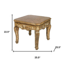 Load image into Gallery viewer, Golden Wood Square End Table - Gold / Brown
