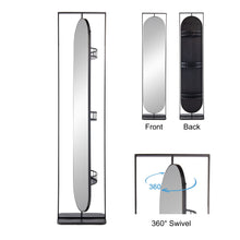 Load image into Gallery viewer, Full Length Standing Mirror, 360° Swivel Floor Mirror For Bedroom - Black
