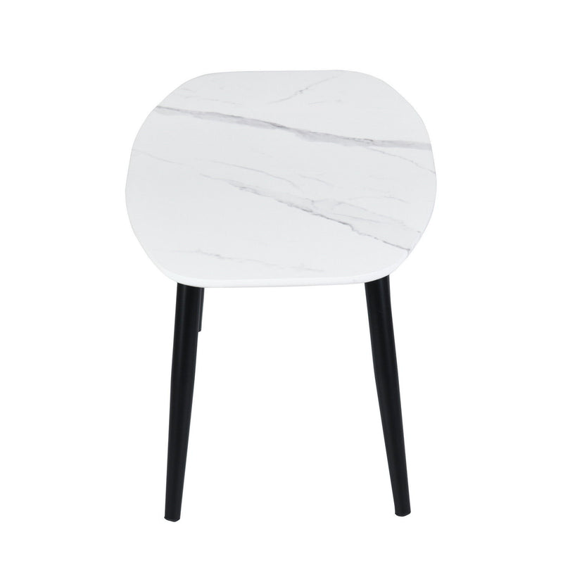 43" Faux Marble And Steel Coffee Table - White And Black