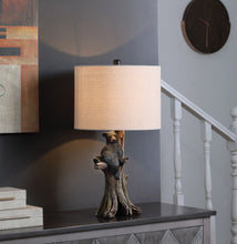 Load image into Gallery viewer, Blear in a Tree Table Lamp With Beige Shade - Black
