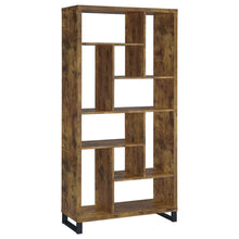 Load image into Gallery viewer, 6 Tier Rectangular Bookcase With Accents - Brown
