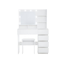 Load image into Gallery viewer, Wood Five Drawer Vanity Table - White
